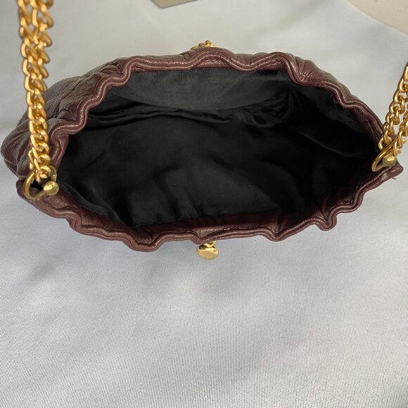 Ande Leather Deep Plum Vintage Handbag Clutch - Picture 4 of 13